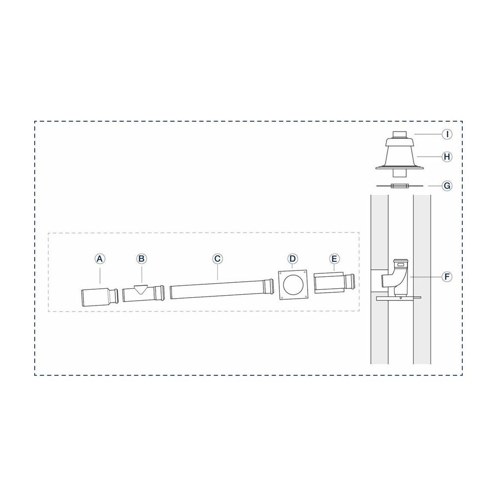 Buderus Grundbausatz GA, DN 60, für Geräte mit KAS direkt nach hinten... BUDERUS-7738112784 4062321219574 (Abb. 1)