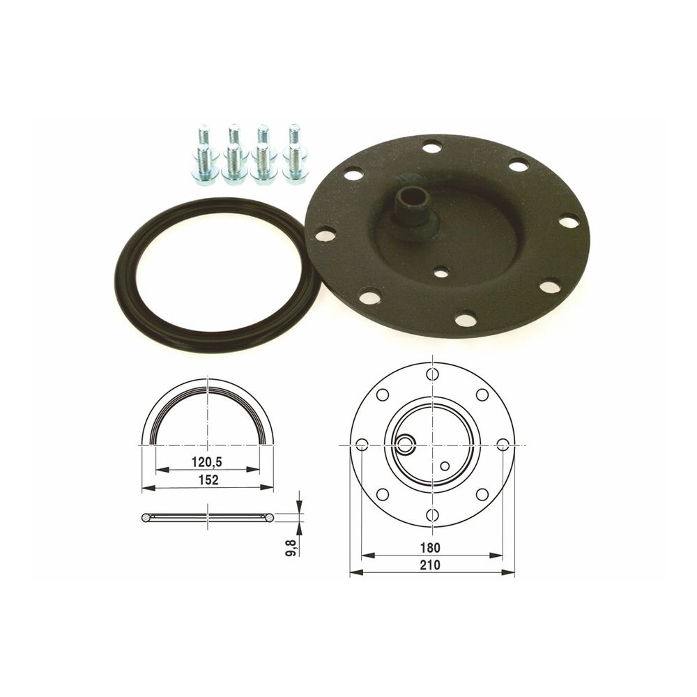 Buderus Handlochdeckel SF/ST/SU Thermoglasiertd. 210mm mit 3/4" Muffe... BUDERUS-7735500186 4054925644456 (Abb. 1)