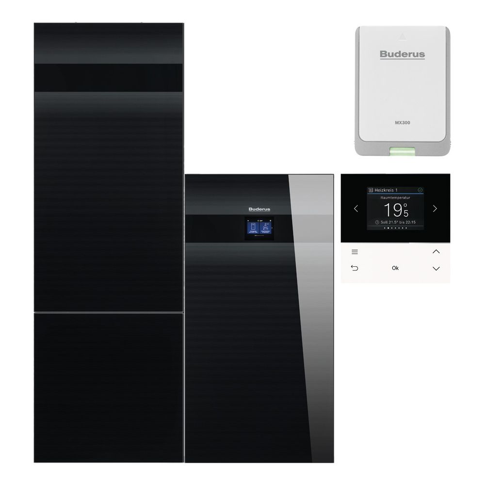 Buderus Logaplus Wärmepumpe WSW196i KM R410A E2 8kW B0/W35, EWH300, Zubehör Glas, S... BUDERUS-7739619560 4062321400507 (Abb. 1)
