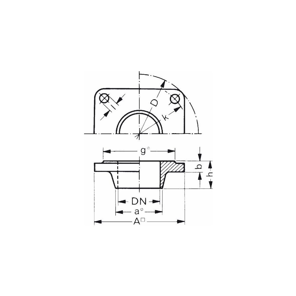 Buderus Flansch 80x89mm, vierkant 130... BUDERUS-5430756 4062321169077 (Abb. 1)