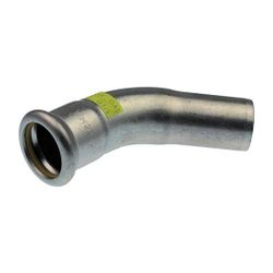 Buderus Logafix Edelstahl Gas Bogen 45 Grad Innen/Außen 108mm mit M-Presskontur... BUDERUS-7738327632 4057749643599 (Abb. 1)
