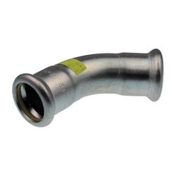 Buderus Logafix Edelstahl Gas Bogen 45 Grad Innen/Innen 15mm mit M-Presskontur... BUDERUS-7738327633 4057749643605 (Abb. 1)