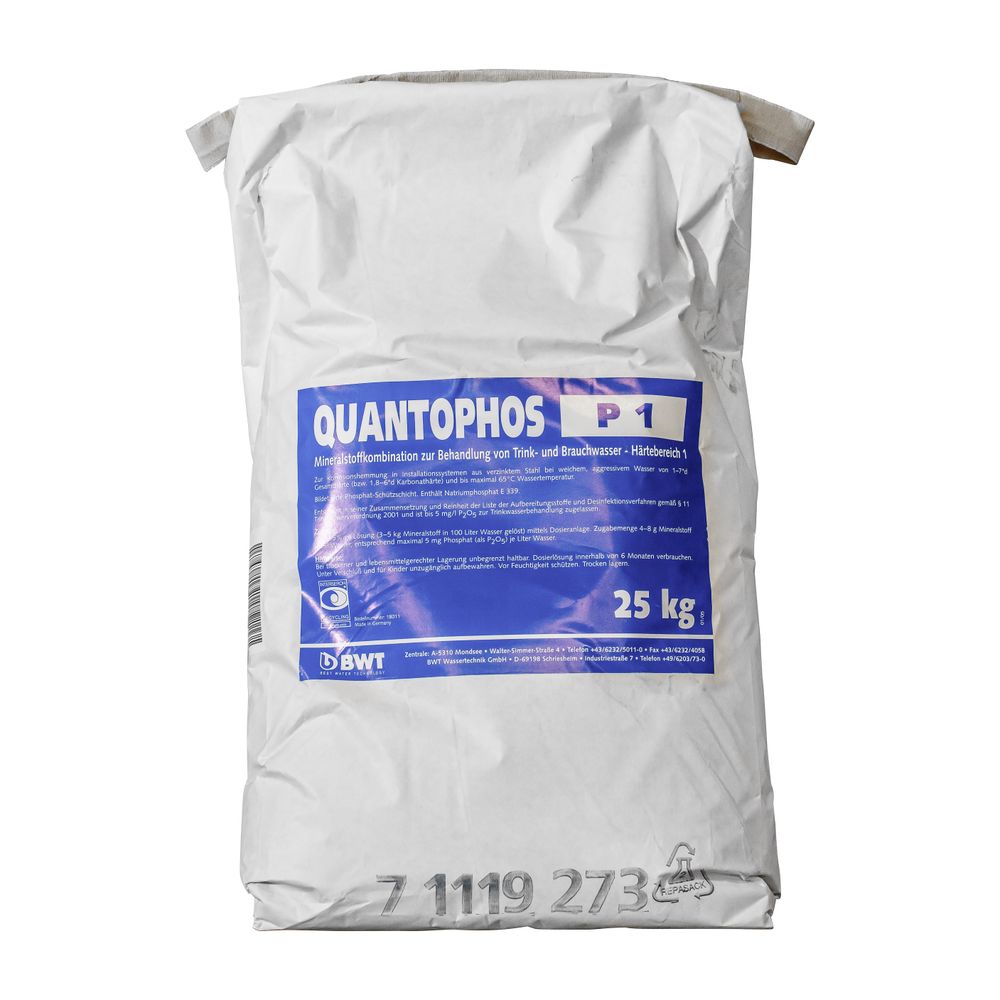 BWT Quantophos Wirkstoff P 1 25 kg für Medo tronic P, Medomat FP, Härtebereich 1... BWT-18011 9022000180118 (Abb. 1)