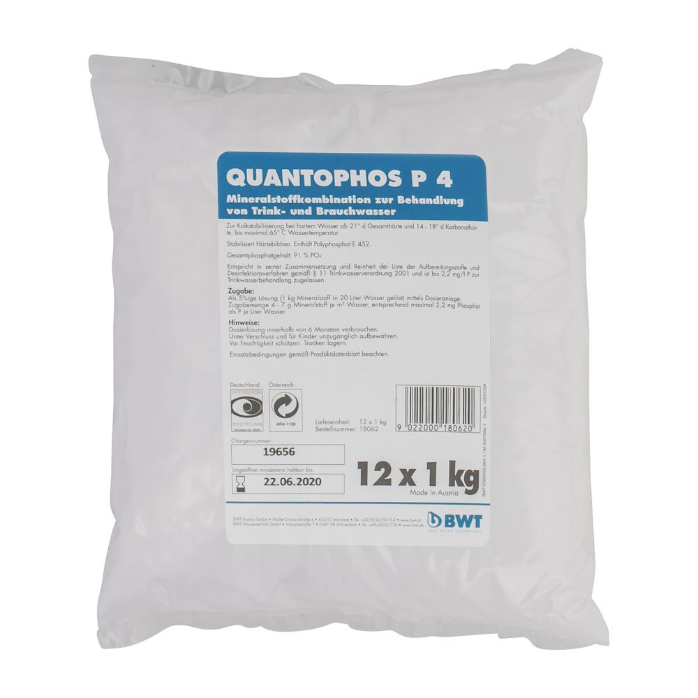 BWT Quantophos Wirkstoff P 4, 1000g für Medo tronic P, Medomat FP und G, Härtebereich 4... BWT-18062E 9022000180620 (Abb. 1)