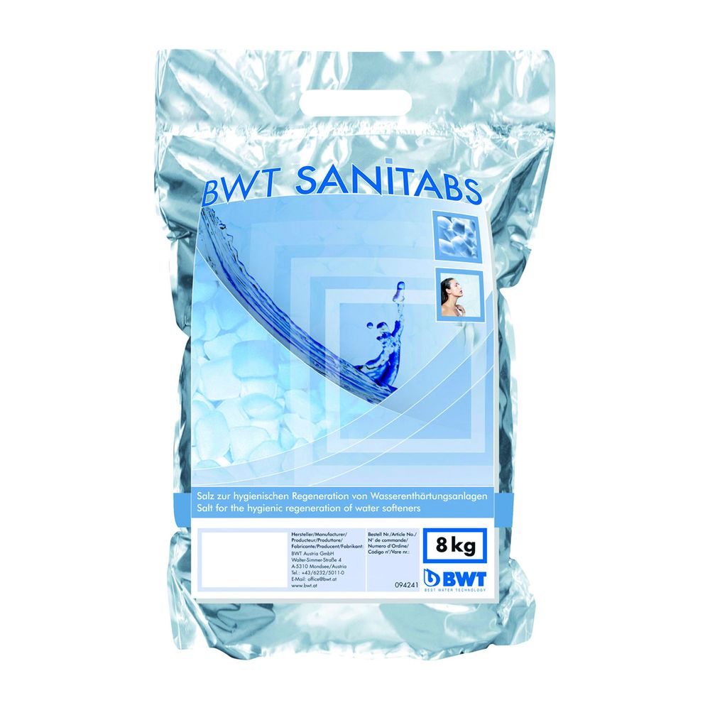 BWT Regeneriermittel Sanitabs 8 kg Siedesalz DIN 19604, 8 kg, Sanisal-Tab ·  94241 · Zubehör ·