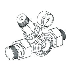 BWT Hydro-Modul Druckminderer-Modul mit Anzeige, DN 25 x R 1 AG, 2-6 bar, PN 16, Messing, 12... BWT-30004 9022000300042 (Abb. 1)