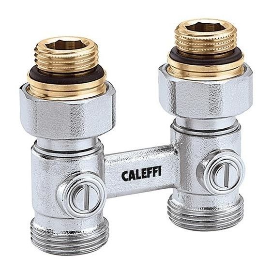 Caleffi Zweirohr Hahnblock 3010 Durchgangsform, 1/2Z AG