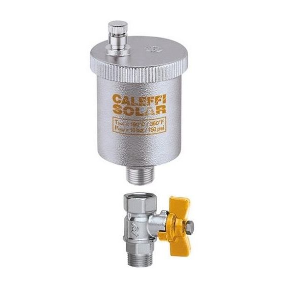 Caleffi autom. Schnellentlüfter Solar Größe 3/8Z m Kugelhahnabsperrung