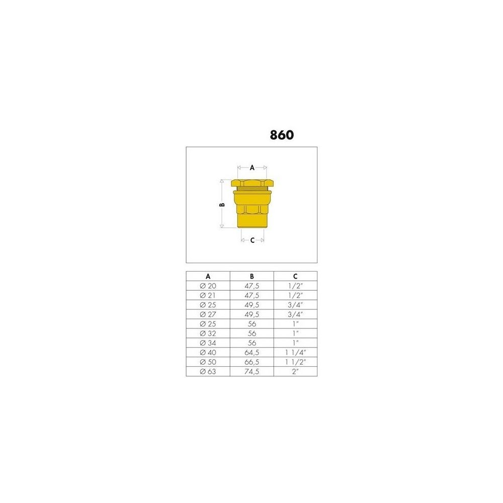 Caleffi Anschlussverschraubung 860 Messing 25x3/4Z IG... CALEFFI-860525 8016615029116 (Abb. 3)