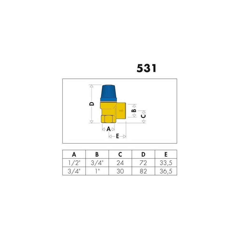 Caleffi Membran-Sicherheitsventil 3/4Z, 8 bar... CALEFFI-531580 8016615013917 (Abb. 3)