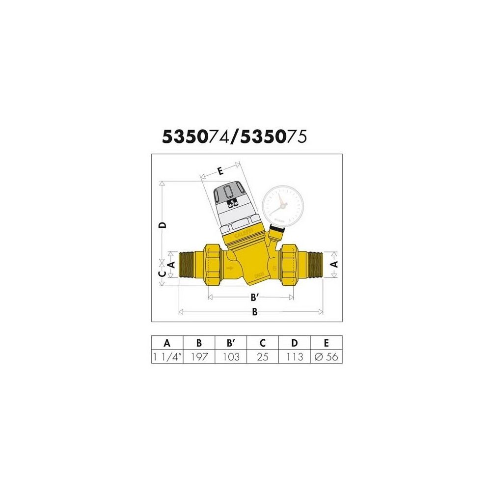 Caleffi Druckminderer MS o Manometer 1 1/4Z Kartusche 1Z... CALEFFI-535074 8016615098419 (Abb. 3)