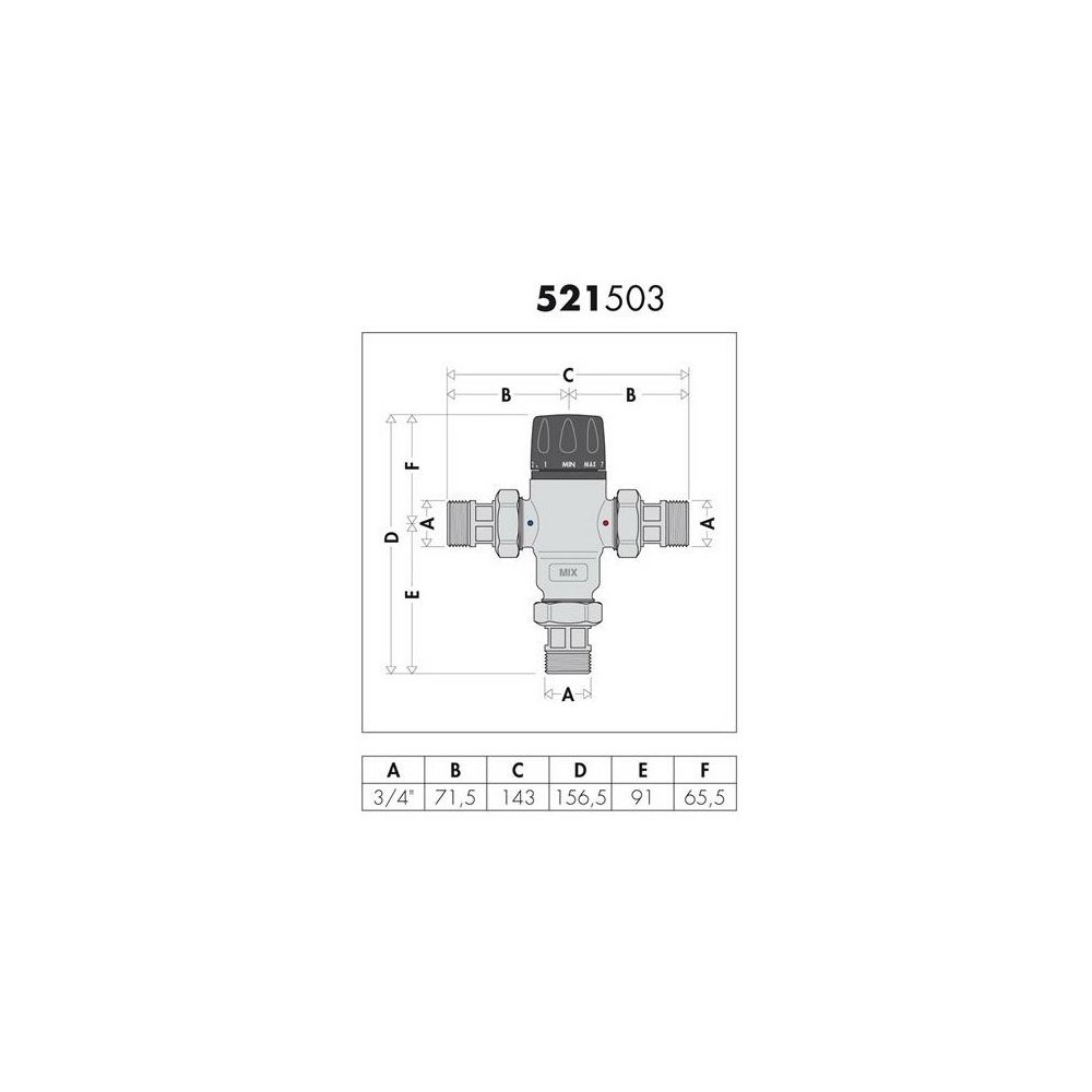 Caleffi Thermomischer MS einstellbar 3/4Z 30Gr - 65Gr... CALEFFI-521503 8016615050332 (Abb. 4)