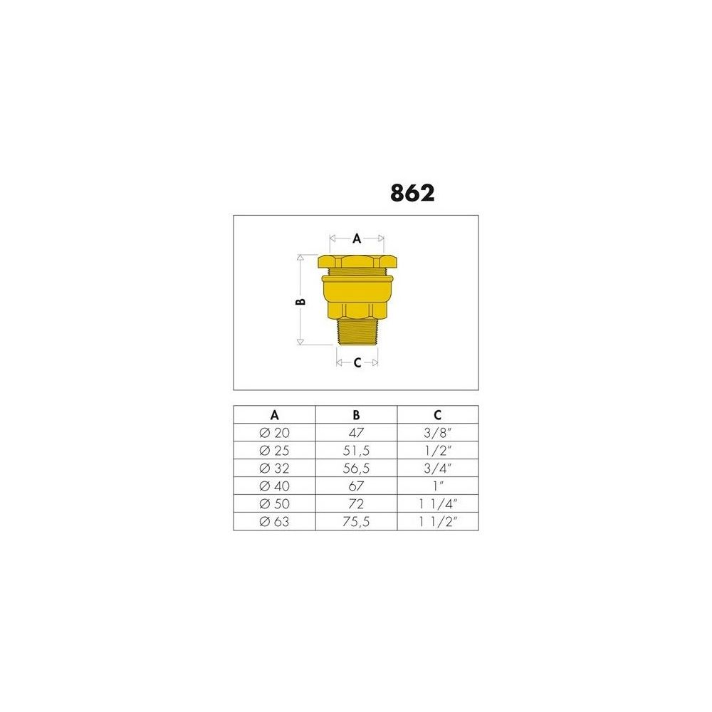 Caleffi Anschlussverschraubung 862 Messing, reduziert 40x1Z AG... CALEFFI-862640 8016615029444 (Abb. 3)