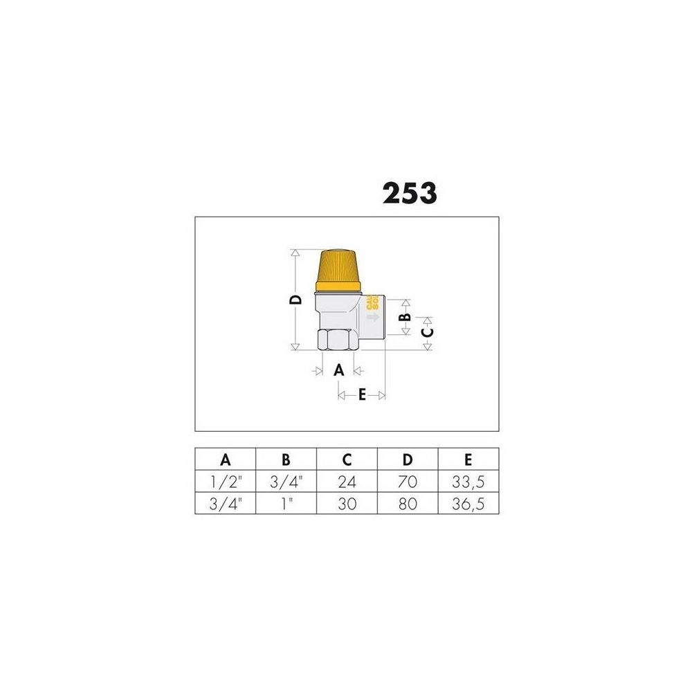 Caleffi Solar-Sicherheitsventil 1/2Zx6 bar... CALEFFI-253046 8016615075403 (Abb. 3)