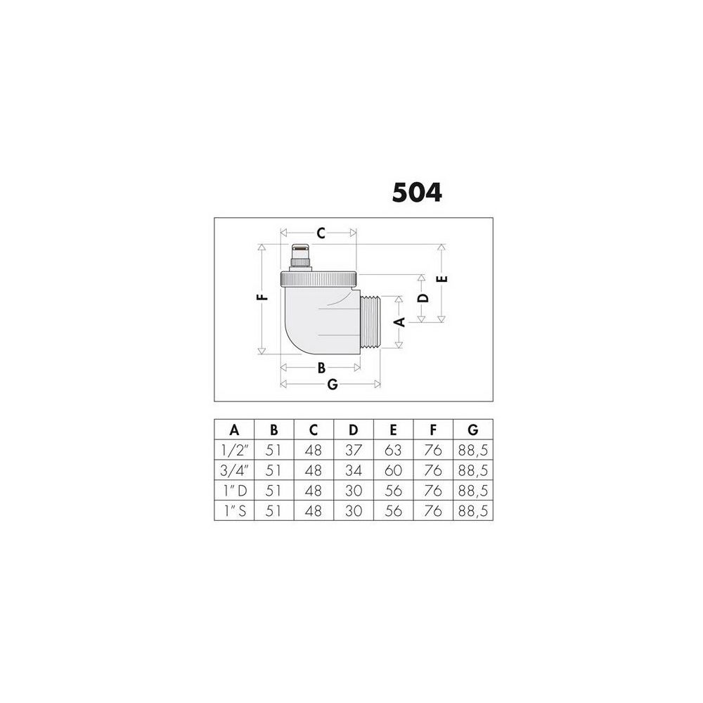 Caleffi autom. Schnellentlüfter AERCAL m Aquastop, vc 1/2Z... CALEFFI-504401 8016615010022 (Abb. 4)