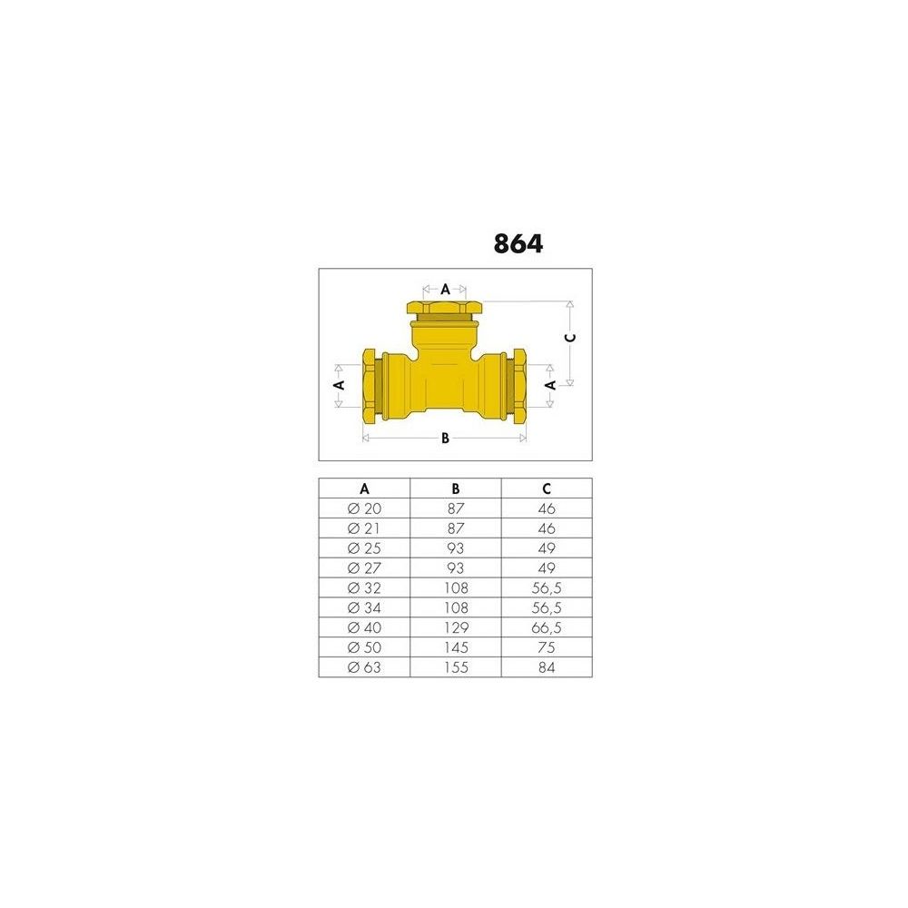 Caleffi T-Stück 864 Messing 20mm... CALEFFI-864020 8016615029680 (Abb. 4)