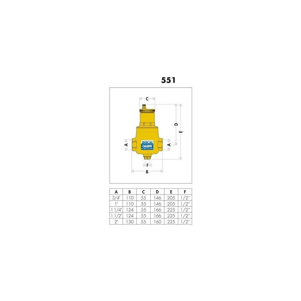 Caleffi Luftabscheider DISCAL MS m Entleerungsstutzen 1 1/4 IG... CALEFFI-551007 8016615043891 (Abb. 3)