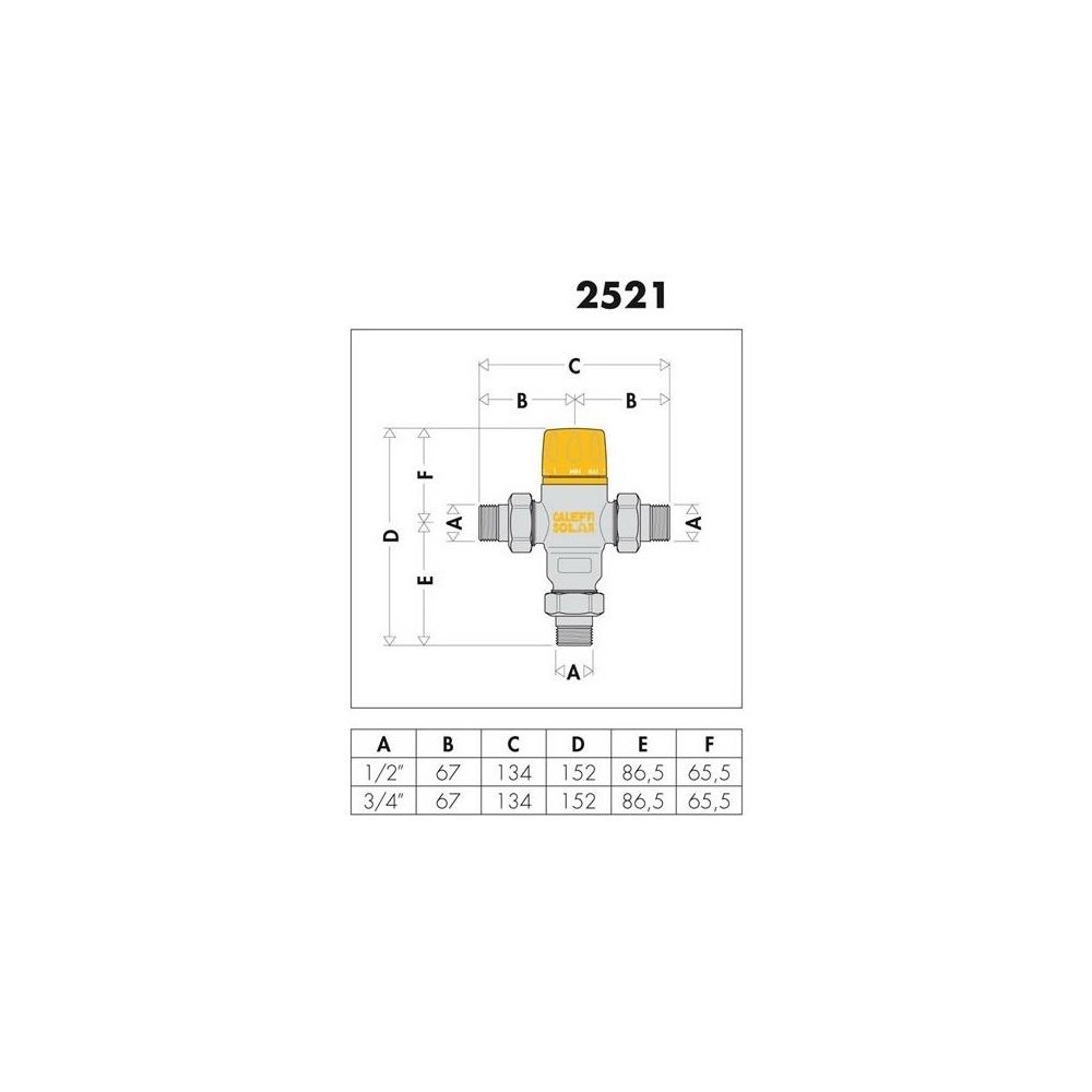 Caleffi Solar-Thermomischer f Eingangstemperaturen b 100 Gr 3/4Z... CALEFFI-252150 8016615151909 (Abb. 3)