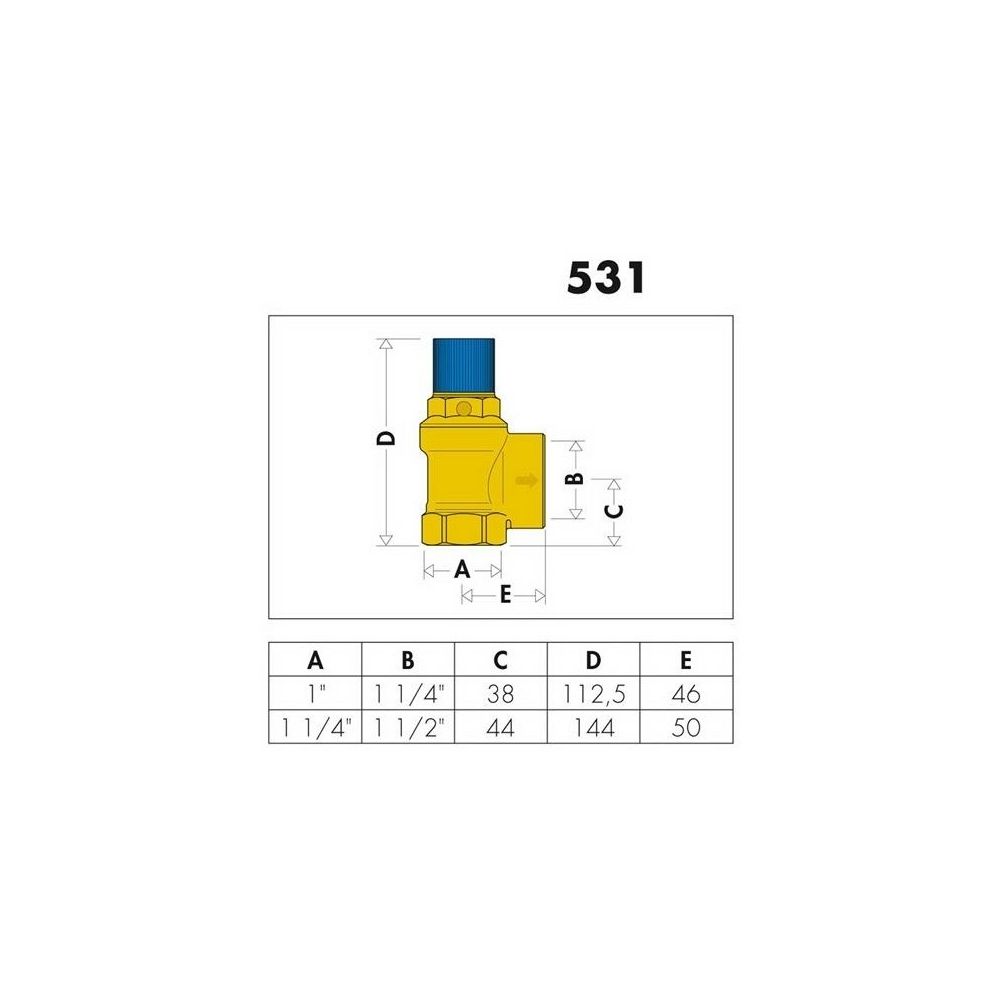 Caleffi Membran-Sicherheitsventil 1Z, 8 bar... CALEFFI-531680 8016615014013 (Abb. 3)