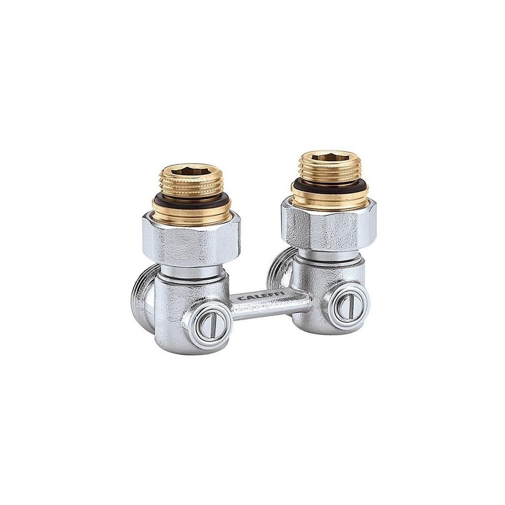 Caleffi Zweirohr-Hahnblock 3011 Eckform, 1/2Z AG... CALEFFI-301143 8016615698916 (Abb. 1)