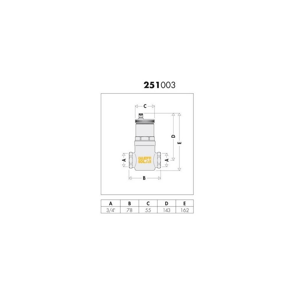Caleffi Solar-Mikroblasenabscheider Discal 3/4 IG f den waagerechten Einbau... CALEFFI-251003 8016615163285 (Abb. 2)