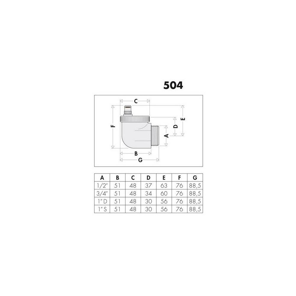 Caleffi autom. Schnellentlüfter AERCAL m Aquastop, vc 1/2Z... CALEFFI-504401 8016615010022 (Abb. 2)