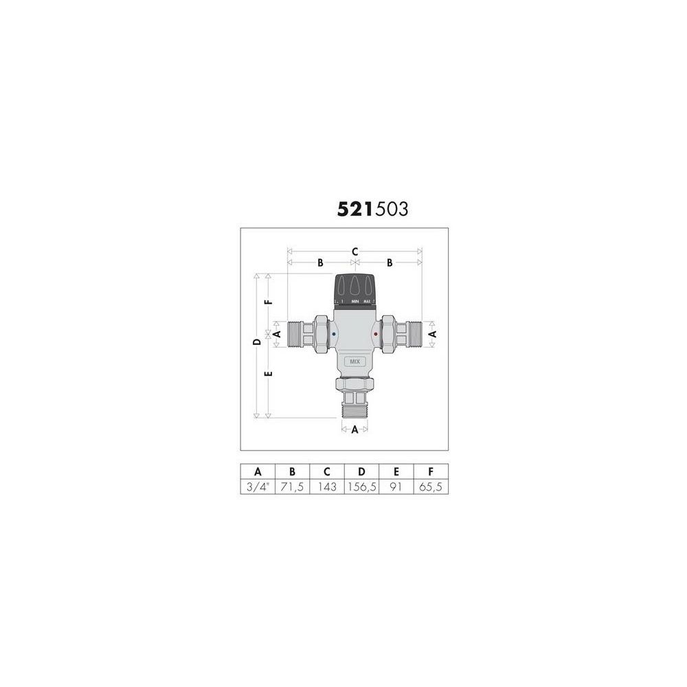 Caleffi Thermomischer MS einstellbar 3/4Z 30Gr - 65Gr... CALEFFI-521503 8016615050332 (Abb. 2)