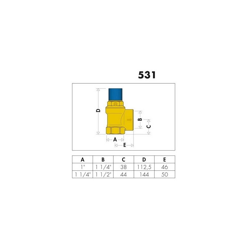 Caleffi Membran-Sicherheitsventil 1Z, 8 bar... CALEFFI-531680 8016615014013 (Abb. 2)