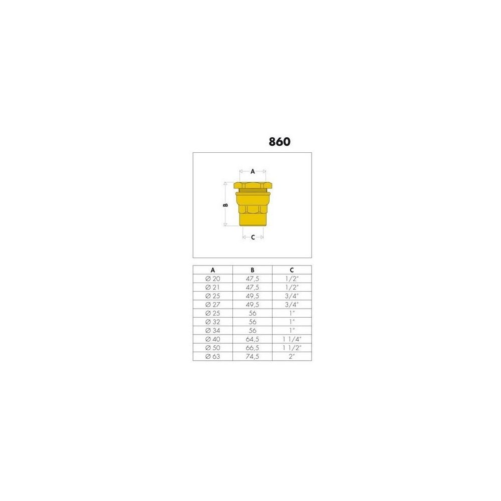 Caleffi Anschlussverschraubung 860 Messing 25x3/4Z IG... CALEFFI-860525 8016615029116 (Abb. 2)
