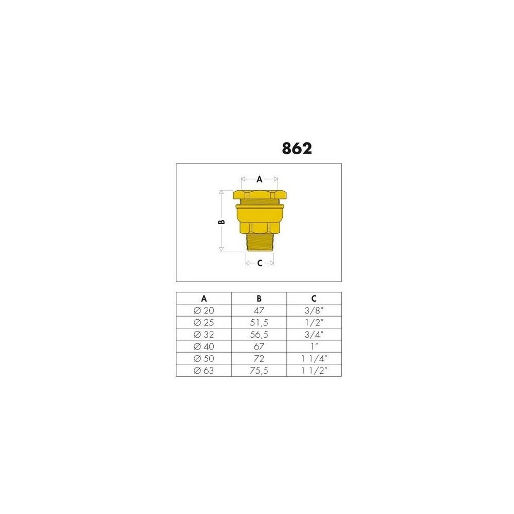 Caleffi Anschlussverschraubung 862 Messing, reduziert 40x1Z AG... CALEFFI-862640 8016615029444 (Abb. 2)