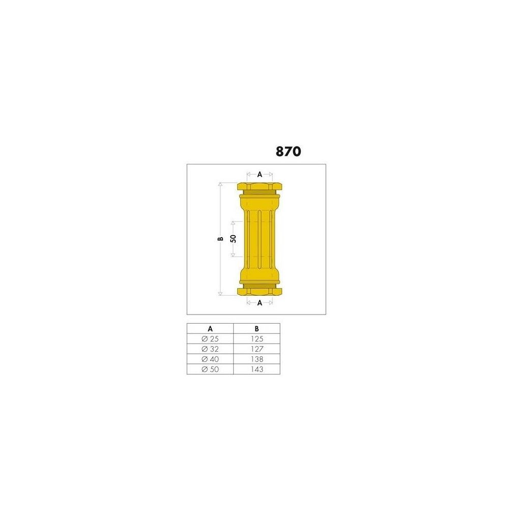 Caleffi Reparaturmuffe 870 Messing 32mm... CALEFFI-870032 8016615030365 (Abb. 2)
