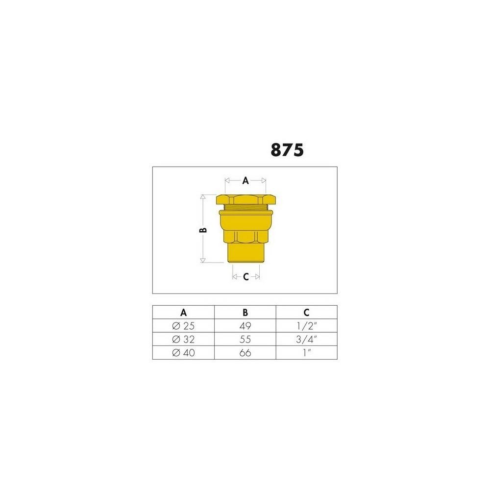 Caleffi Anschlussverschraubung 875 Messing, reduziert 32x3/4Z IG... CALEFFI-875532 8016615030488 (Abb. 2)