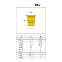 Caleffi Anschlussverschraubung 860 Messing 25x3/4Z IG... CALEFFI-860525 8016615029116 (Abb. 1)