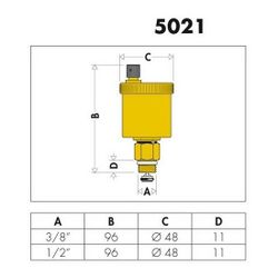 Caleffi autom. Schnellentlüfter MINICAL m Absperrung 1/2Z... CALEFFI-502140 8016615036589 (Abb. 1)