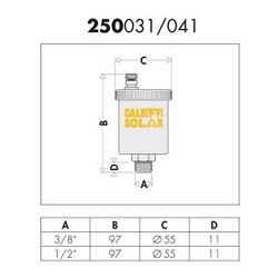 Caleffi autom. Schnellentlüfter Solar Größe 3/8Z m Kugelhahnabsperrung... CALEFFI-250131 8016615245974 (Abb. 1)