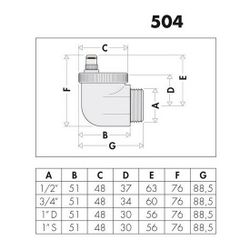 Caleffi autom. Schnellentlüfter AERCAL m Aquastop, vc 1/2Z... CALEFFI-504401 8016615010022 (Abb. 1)
