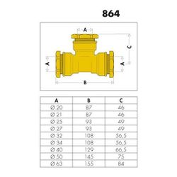 Caleffi T-Stück 864 Messing 20mm... CALEFFI-864020 8016615029680 (Abb. 1)