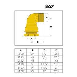 Caleffi Winkelverschraubung 867 Messing 32x1Z AG... CALEFFI-867632 8016615030082 (Abb. 1)