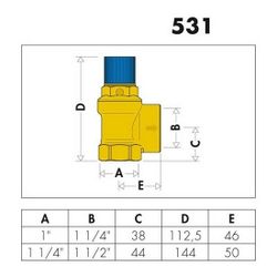 Caleffi Membran-Sicherheitsventil 1Z, 8 bar... CALEFFI-531680 8016615014013 (Abb. 1)