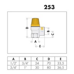 Caleffi Solar-Sicherheitsventil 1/2Zx6 bar... CALEFFI-253046 8016615075403 (Abb. 1)