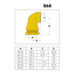 Caleffi Winkelverschraubung 868 Messing 32x1Z IG... CALEFFI-868632 8016615030204 (Abb. 1)