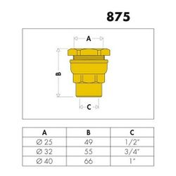 Caleffi Anschlussverschraubung 875 Messing, reduziert 32x3/4Z IG... CALEFFI-875532 8016615030488 (Abb. 1)