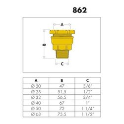 Caleffi Anschlussverschraubung 862 Messing, reduziert 40x1Z AG... CALEFFI-862640 8016615029444 (Abb. 1)