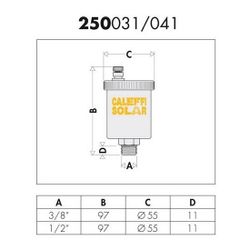 Caleffi autom. Schnellentlüfter Solar Größe 3/8Z m Kugelhahnabsperrung... CALEFFI-250131 8016615245974 (Abb. 1)