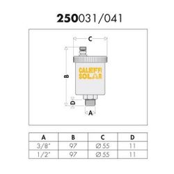 Caleffi autom. Schnellentlüfter Solar Größe 3/8Z m Kugelhahnabsperrung... CALEFFI-250131 8016615245974 (Abb. 1)