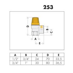 Caleffi Solar-Sicherheitsventil 1/2Zx6 bar... CALEFFI-253046 8016615075403 (Abb. 1)