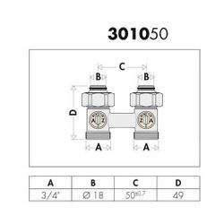 Caleffi Zweirohr Hahnblock 3010 Durchgangsform, 3/4Z IG... CALEFFI-301052 8016615104493 (Abb. 1)