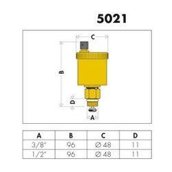 Caleffi autom. Schnellentlüfter MINICAL m Absperrung 1/2Z... CALEFFI-502140 8016615036589 (Abb. 1)