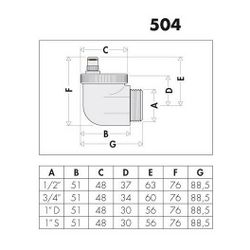 Caleffi autom. Schnellentlüfter AERCAL m Aquastop, vc 1/2Z... CALEFFI-504401 8016615010022 (Abb. 1)
