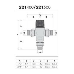 Caleffi Thermomischer MS einstellbar 3/4Z 30Gr - 65Gr... CALEFFI-521500 8016615036633 (Abb. 1)